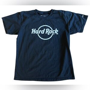 HARD ROCK LAS VEGAS Black Logo T-shirt Sz L Made In Nicaragua Crewneck Cotton